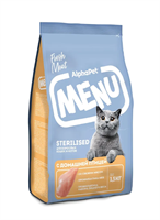Корм AlphaPet Menu для стерил. кошек и котов с домашней птицей 1,5кг (2796)