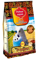 Корм РОДНЫЕ КОРМА для волнистых попугаев с арахисом 500г 1х18
