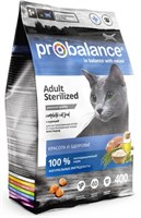 Корм ProBalance Sterilized для стерилиз. кошек/кастр. котов, курица-рис, 400гр (0241)