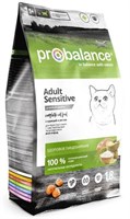 Корм ProBalance Sensitive для кошек c чувствит. пищеварением, курица-рис, 1,8кг (1941)