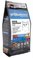 Корм Probalance Adult Sterilized Duck корм сухой для взр.кастр.котов и стер.кошек с уткой 10кг(3174)