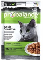 Корм ProBalance пауч Sensitive для кошек c чувствит. пищеварением, 85гр (0814) Корм ProBalance пауч Sensitive для кошек c чувствит. пищеварением, 85гр (0814)