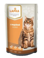 Корм ЛАПКА пауч для кошек, с индейкой в соусе, 85гр (1705)