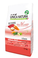 Корм Unica Natura д/соб.кр.пор. олен.,рис,морк. 12кг (4528)