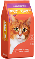 Корм PROХВОСТ сухой для кошек, кролик, 0,8кг (1798)