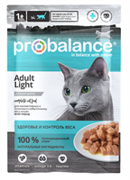 Корм ProBalance Light консервированный для малоактивных кошек, пауч 85гр (3204)