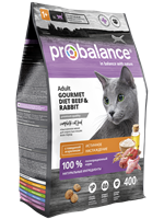 Корм ProBalance Gourmet diet  для кошек c говядиной и кроликом, 400г (3310)