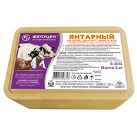 Фелуцен лизунец универсальный для с/х животных (Янтарный) (брикет, 3кг)