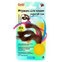 Игрушка-мячик для кошек "Нарисуйка для кота" норка и лента GoSi