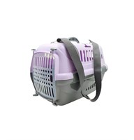 Переноска для животных "Турне" М с прозр. пласт. дверцей (коврик+ремень) 48*32*32 фиолетовая (16122)