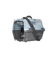 Переноска для животных "Турне" L АВИА с метал. дверцей (коврик + реме) 54,5*36*34 см голубая (18421)