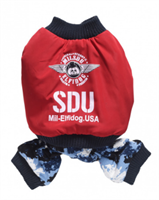 ОДЕЖДА Комбинезон стиль милитари, красный, принт "SDU" ХS-21см (Хм02ХC)