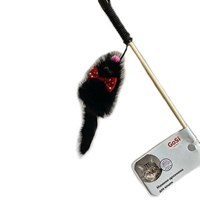 Игрушка Махалка-Удочка "Мышка-милаха из натуральной норки" МИККИ 50*3*3см GoSi