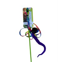 Игрушка Удочка-Дразнилка "Радужный шнурок червяк с норкой" длинная палочка Gosi 