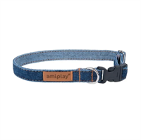 Ошейник регулируемый Denim М 25-40/1,5см Темно-синий