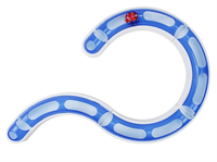 Игрушка тоннель-трансформер с мячиком для кошек 58,5 см х 6 см х 5 см синий (20,7901)