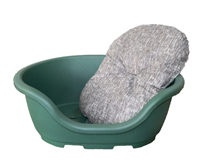 Лежанка "Чистый котик" с подушкой для дом. животных, пластик, с вентиляцией зел/бел (POLA#4K)