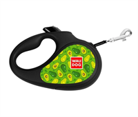 Поводок-рулетка WAUDOG рис."Авокадо", М, 25кг, 5м, светоотр. лента черн (8125-0048-01) "COLLAR"