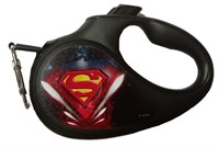 Поводок-рулетка WAUDOG с рис. "Супермен Лого", разм М, 25кг,5м, светоот.черн (8125-1012-01) "COLLAR"