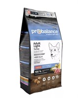 Корм ProBalance Adult Light Turkey сухой для взрослых собак всех пород с индейкой, 12кг (3556)