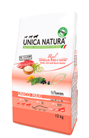 Корм Unica Natura д/соб.круп.пор. ягн.,рис,бобы 12кг (5365)