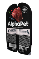 Корм AlphaPet Superpremium пауч для взрослых собак "Оленина и север.ягоды в соусе"100г (2413)