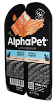 Корм AlphaPet Superpremium пауч для взр.кошек ПАШТЕТ с "Лососем" 80г (3595)