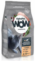 Корм AlphaPet WOW Superpremium сухой полнор-й для стерил. кошек и котов с цыпленком 1,5кг(0877)