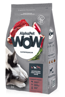 Корм AlphaPet WOW Superpremium сухой полнор-й для собак средних пород с говядиной и сердцем 2кг(1577