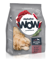 Корм AlphaPet WOW Superpremium сухой полнор-й для собак крупных пород с говядиной и сердцем 7кг(1584