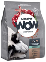 Корм AlphaPet WOW Superpremium сухой полнор-й для собак средних пород с говядиной и сердцем 7кг(1874