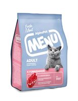 Корм AlphaPet Menu для взросл. кошек и котов с говядиной 0,35кг (2734)