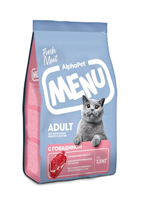 Корм AlphaPet Menu для взросл. кошек и котов с говядиной 1,5кг (2765)