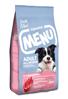 Корм AlphaPet Menu для взросл. собак всех пород с говядиной 15кг (2758)