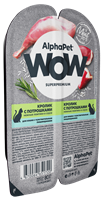 Корм AlphaPet WOW Superpremium пауч для кошек  с чувст. пищев-м "Кролик с потрош. в соусе"80г (1720)