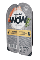 Корм AlphaPet WOW Superpremium пауч для кошек  "Цыпленок сочные кусочки в соусе"80г (2321)