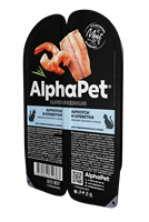 Корм AlphaPet Superpremium пауч для стерил. кошек  "Анчоусы и креветки, кусочки в соусе" 80г(2383)