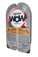 Корм AlphaPet WOW Superpremium пауч для щен,берем,кормящ.собак "Индейка с потрош. в соусе"100г(2369)
