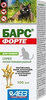 Барс Форте спрей инсект. для кошек 100 мл