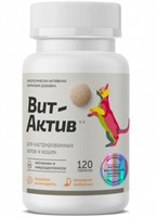 Вит-Актив К-К д/кастрированных котов и кошек, 120 таб