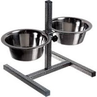 Подставка квадратная +металлические миски 0,35л  08812 «ЗООНИК»