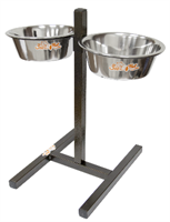 Подставка квадратная +металлические миски 1.6л  бронза 08865-1 «ЗООНИК»