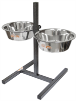 Подставка квадратная +металлические миски 2.6л  металлик 08868-2 «ЗООНИК»