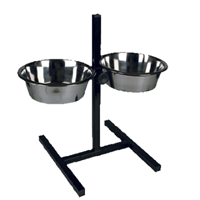 Подставка квадратная +металлические миски 2.6л  черный 08868 «ЗООНИК»