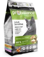 Корм ProBalance Sensitive для кошек c чувствит. пищеварением, курица-рис, 400гр (1286)