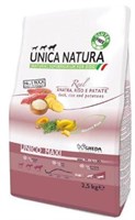 Корм Unica Natura д/соб.круп.пор. утка,рис,кар 2,5кг (4498)