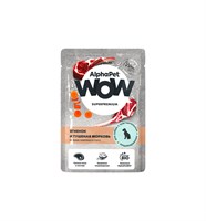 Корм AlphaPet WOW Superpremium пауч для собак с чувст.пищ-м"Ягненок и туш.морковь в соусе"85г