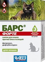 Барс Форте капли для кошек против блох и клещей (СКИДКА)